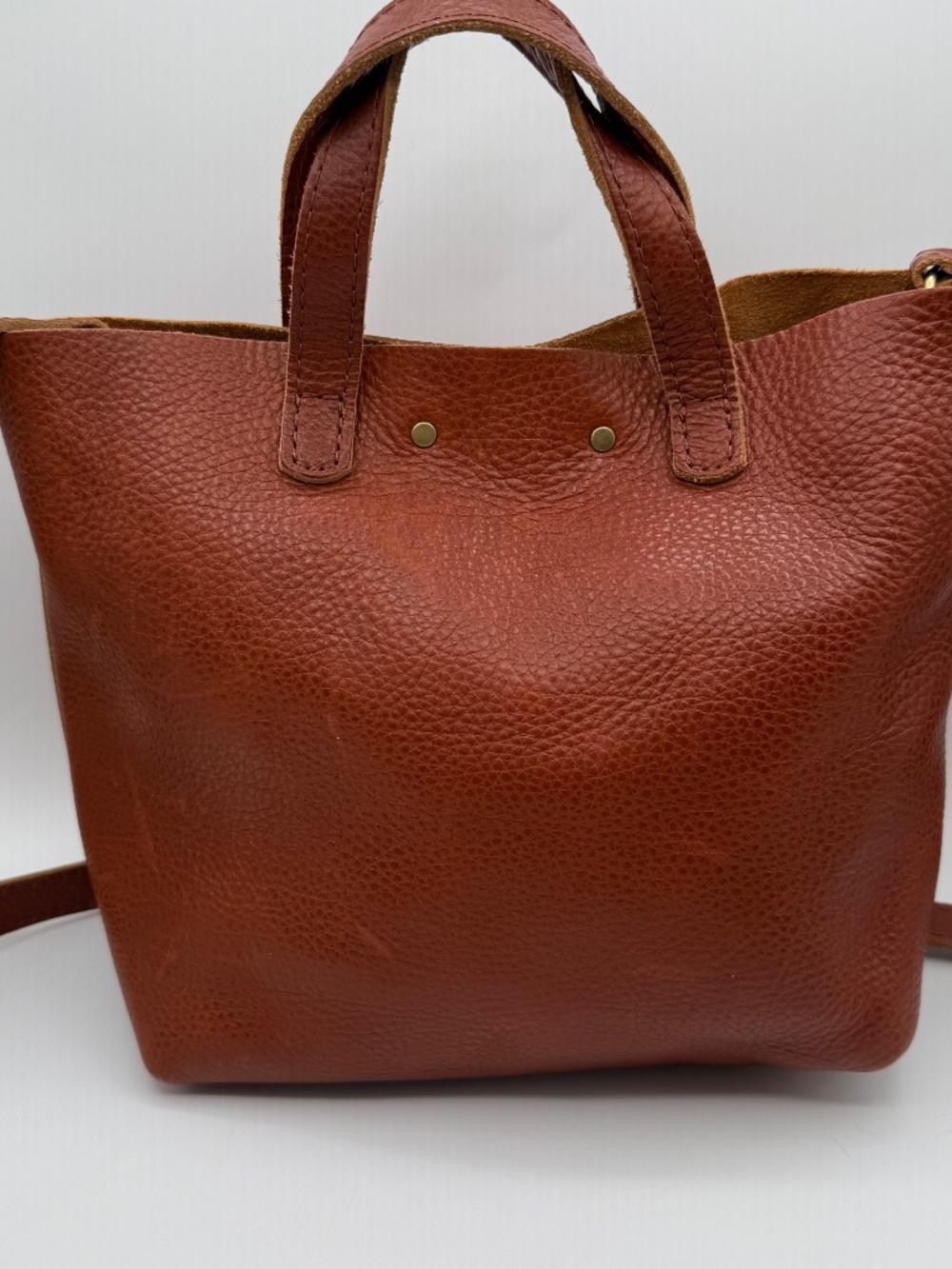Portland Leather Goods Maple or Sedona Mini Classic Snap Crossbody Tote VGUC - Picture 3 of 12